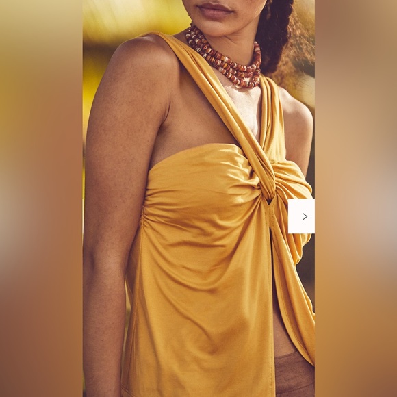 Free People Solstice Twist Front Tank‎ Top Mustard Yellow Size XS - Picture 3 of 9